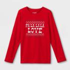 Girls' 'christmas Fa La La' Long Sleeve Graphic T-shirt - Cat & Jack