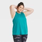 Women's Plus Size Essential Racerback Tank Top - All In Motion Turquoise Green