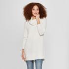 Women's Cozy Neck Pullover Sweater - A New Day Cream (ivory)