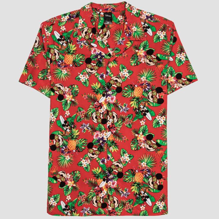 Men's Disney Mickey Mouse Short Sleeve Button-down