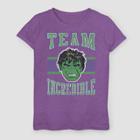 Girls' Marvel Hulk Team Incredible Short Sleeve T-shirt - Purple