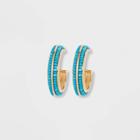 Sugarfix By Baublebar Two-tone Beaded Hoop Earrings - Aqua Blue