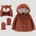 Baby Boys' Sherpa Faux Fur Jacket Set - Just One You Made By Carter's Brown Newborn, Boy's