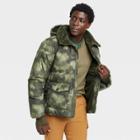 Men's Camo Print Heavy Puffer Jacket - All In Motion Olive Green