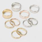 Smooth Steel Bands Multi Ring Set - Wild Fable, Bright Gold