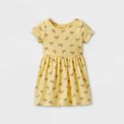 Toddler Girls' Printed Knit Short Sleeve Dress - Cat & Jack Yellow