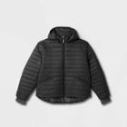 Men's Big & Tall Adaptive Side Opening Puffer Jacket - Goodfellow & Co Black