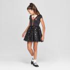 Plus Size Girls' Harry Potter Short Sleeve Cosplay Dress - Black