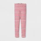 Happy By Pink Chicken Girls' Candy Cane Leggings - Red