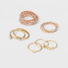 Target Women's Ring Set Ten Pack With Simulated Pearl And Mixed Rings - Multicolored, Gold