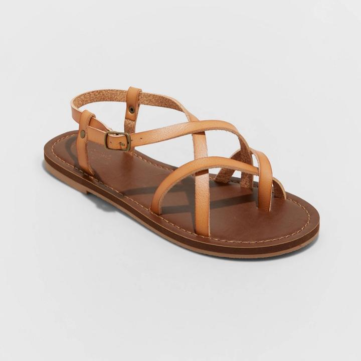 Women's Anamaria Toe Loop Strappy Sandals - Universal Thread Tan