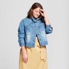 Women's Plus Size Tie Neck Denim Jacket - Who What Wear Medium Wash