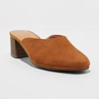 Women's Avianna Wide Width Heeled Mules - Universal Thread Cognac (red) 11w,