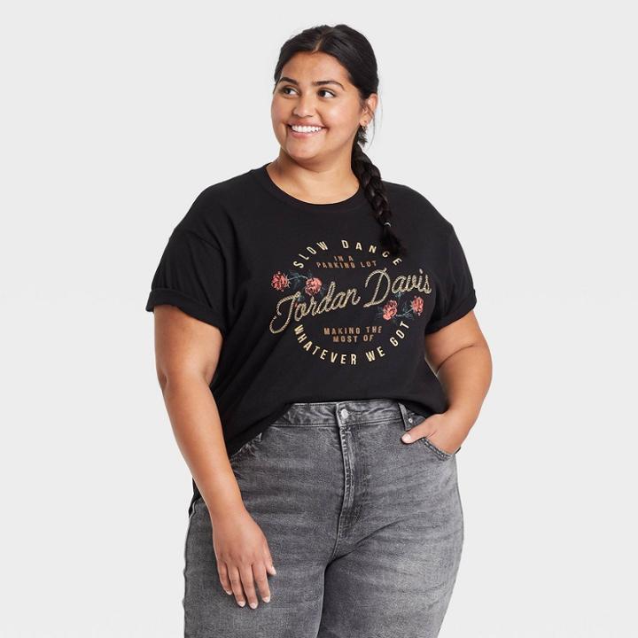Merch Traffic Women's Jordan Davis Slow Dance Short Sleeve Graphic T-shirt - Black