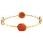 Target 16 Ct. T.w. Carnelian Bangle In 22k Yellow Gold Plated Brass