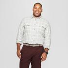 Men's Big & Tall Plaid Standard Fit Flannel Long Sleeve Button-down Shirt - Goodfellow & Co Masonry Gray