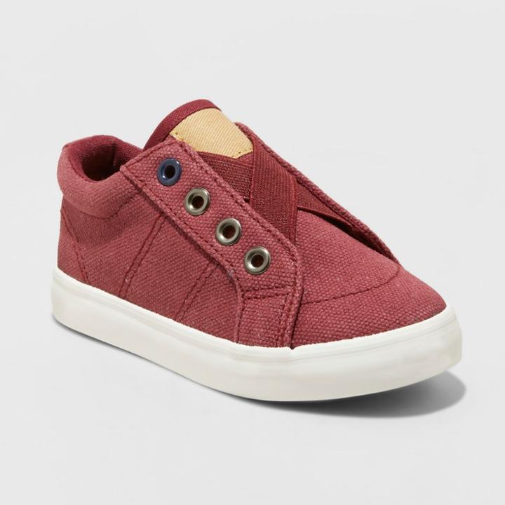 Toddler Boys' Scott Cross Strap Canvas Sneakers - Cat & Jack Burgundy (red)