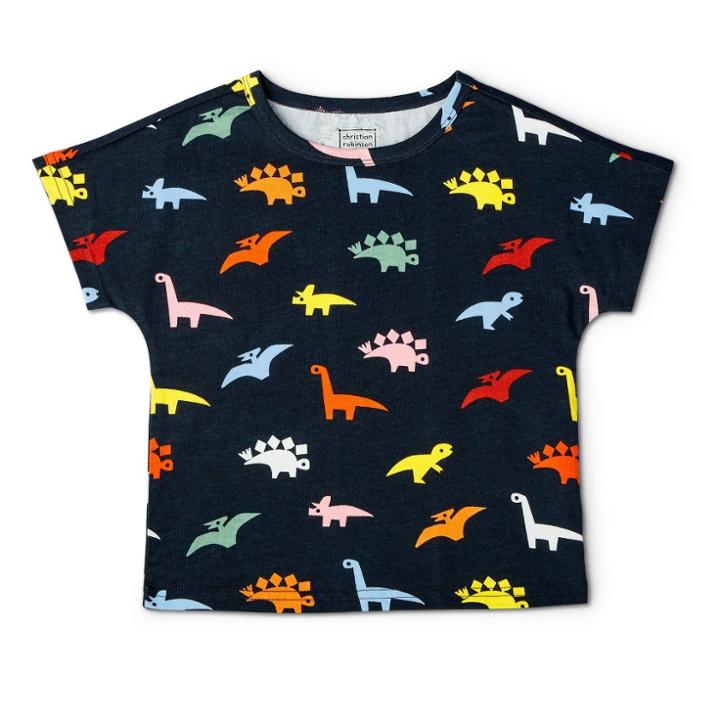 Toddler Dino Print Short Sleeve T-shirt - Christian Robinson X Target Navy