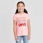 Petitegirls' Short Sleeve Love Graphic T-shirt - Cat & Jack Powder Pink
