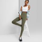 Women's High-waisted Cotton Leggings - Wild Fable Deep Olive