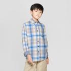 Boys' Plaid Long Sleeve Button-down Shirt - Cat & Jack