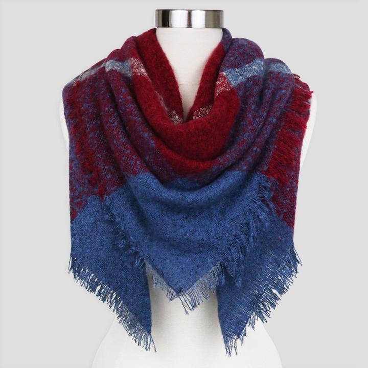 Sylvia Alexander Women's Plaid Tones Boucle Blanket Scarf -
