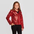 Girls' Nickelodeon Jojo's Closet Sequin Moto Jacket - Red L, Girl's,