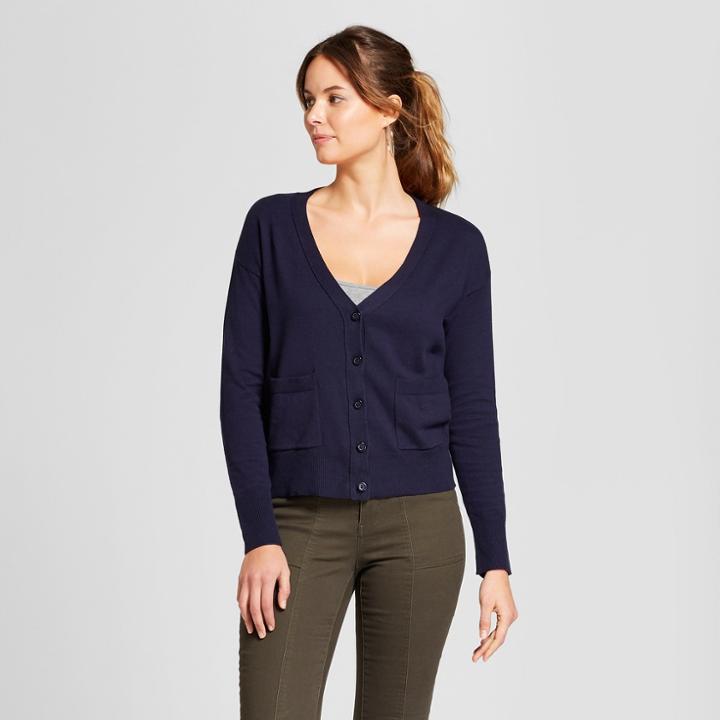 Women's Any Day V-neck Cardigan Sweater - A New Day Navy (blue)