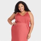 Women's Plus Size Woven Cami - A New Day Dark Pink