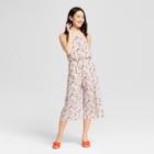 Women's Pinstripe Sleeveless Jumpsuit - Le Kate (juniors') Pink