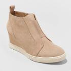 Women's Kolie Microsuede Wedge Sneakers - A New Day Taupe (brown)