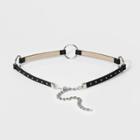Women's Studded Ring-chain Belt - Wild Fable Black