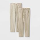 Boys' 2pc Skinny Twill Uniform Chino Pants - Cat & Jack Vintage Khaki (green)