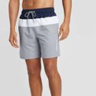 Speedo Men's 8 Colorblock Swim Shorts - Navy/white/gray