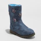 Toddler Girls' Reina Ruffle Boot With Glitter Stars - Cat & Jack Navy