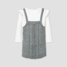 Baby Girls' Sweater Romper Bodysuit Set - Cat & Jack Off-white/gray Newborn