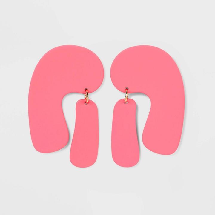 Arc And Paddle Post Drop Earrings - Universal Thread Pink