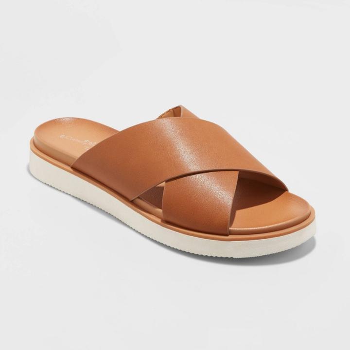 Women's Rowen Slide Sandals - Universal Thread Cognac 5, Women's, Red