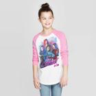 Girls' Descendants Group Long Sleeve Raglan T-shirt - White
