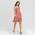 Women's Striped Sleeveless Wrap Dress - Xhilaration Terracotta Xs, Women's, Brown