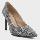 Women's Ally Plaid Closed Toe Heeled Pumps - Who What Wear Gray