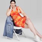 Women's Plus Size Sleeveless Knit Bodycon Dress - Wild Fable Orange Floral