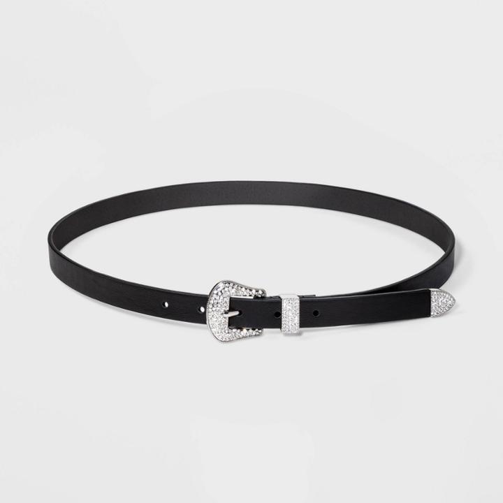 Women's Rhinestone Western - Wild Fable Black