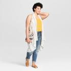 Women's Plus Size Striped Vest Kimono Jackets - Universal Thread Cream (ivory)