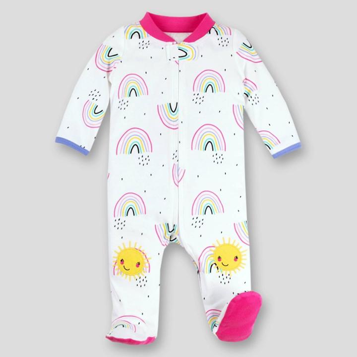 Lamaze Baby Girls' Organic Cotton Rainbow Sleep N' Play - White Newborn