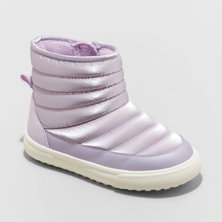 Toddler Girls' Ainsley Zipper Slip-on Booties - Cat & Jack Purple