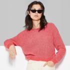 Women's Rolled Crewneck Sweater - Wild Fable Red