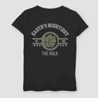 Girls' Marvel Mighty Hulk Short Sleeve T-shirt - Black