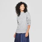 Women's Mock Neck Shine Pullover Sweater - A New Day Dark Gray