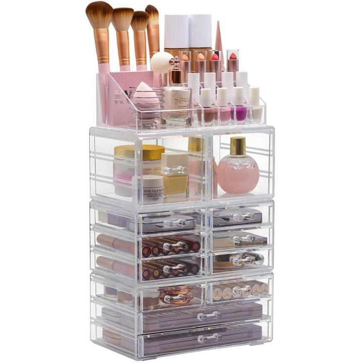 Sorbus Cosmetic Makeup And Jewelry Storage Case Tower Display Organizer - Clear